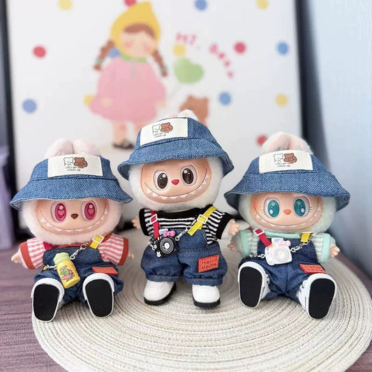 17cm Labubu Water Bottle Pendant - Mini Thermos Accessory for Doll Keychain (No Doll)