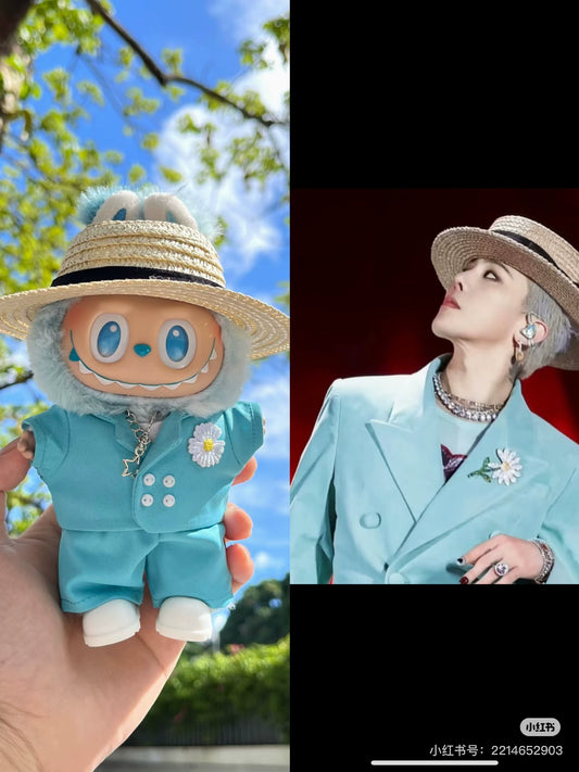 **(Doll Clothes Only) Labubu x GD (G-Dragon) Replica Outfit | 15/17cm Universal Fit for Gen 1-3 Vinyl Dolls**