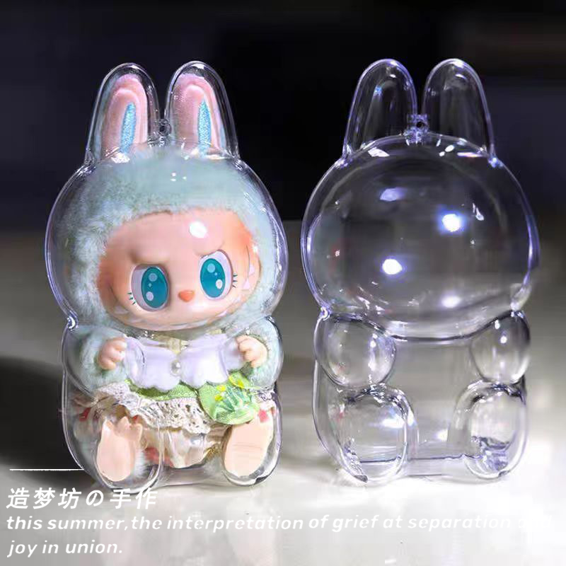 POP MART Labubu Doll Clothes - Summer Green Tulle Dress + Corduroy Hat for Gen 1/2/3 Figures 17cm (No Doll Included)