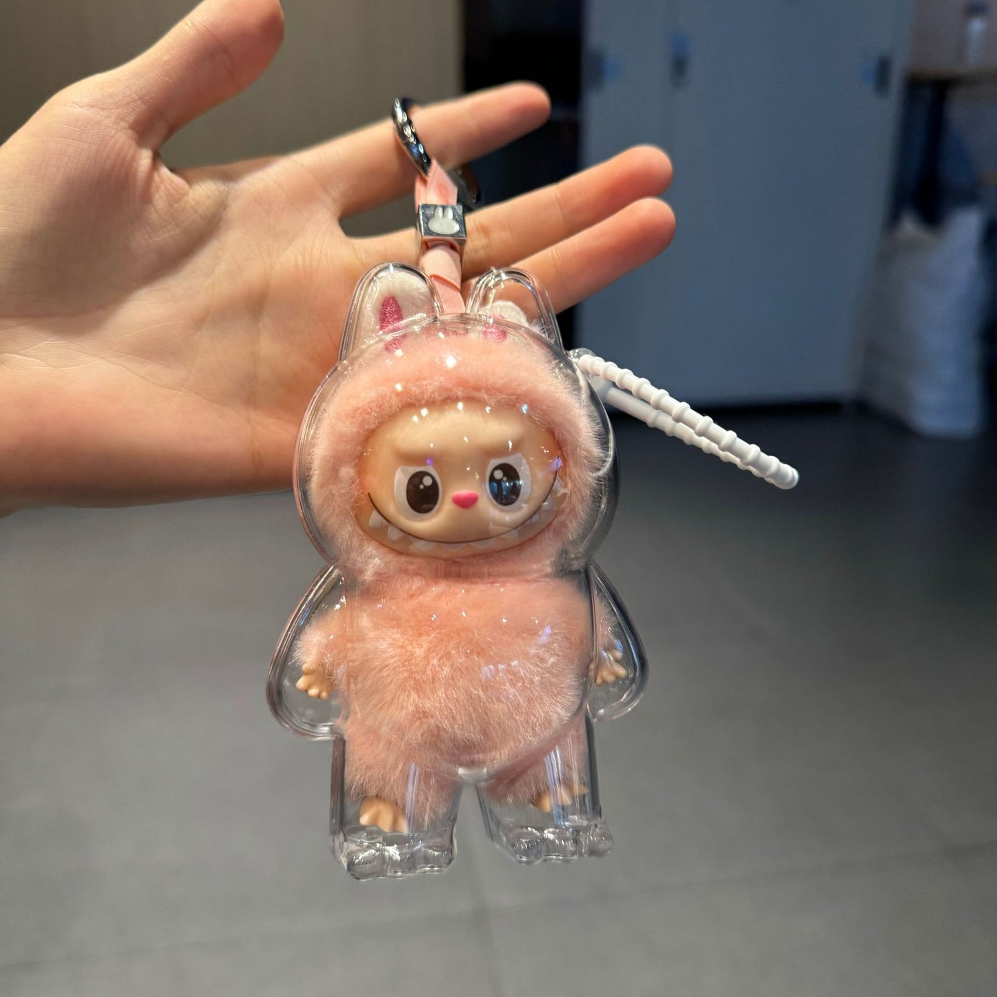 Labubu Mini Heart Code Clear Case - Dust Proof Cover for Series 4 Vinyl Figure Display