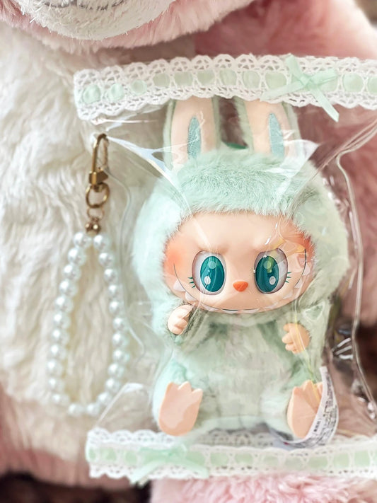 Labubu Dust Cover & Carrier - Clear Protective Case for Series 1/2/3 Vinyl Figures
