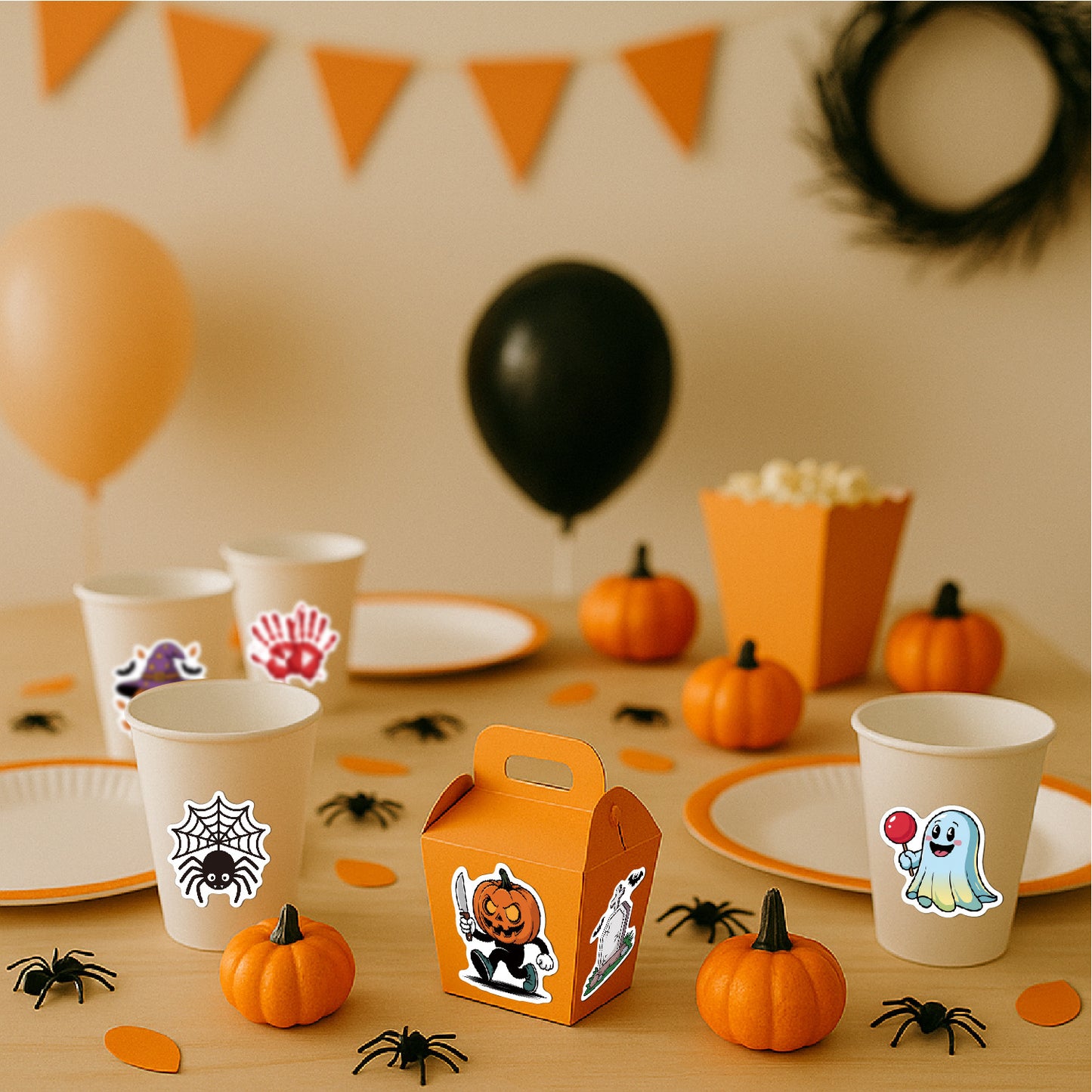 2025 Halloween Stickers - Holographic Waterproof Decals for Cups, Party Gifts, Decor