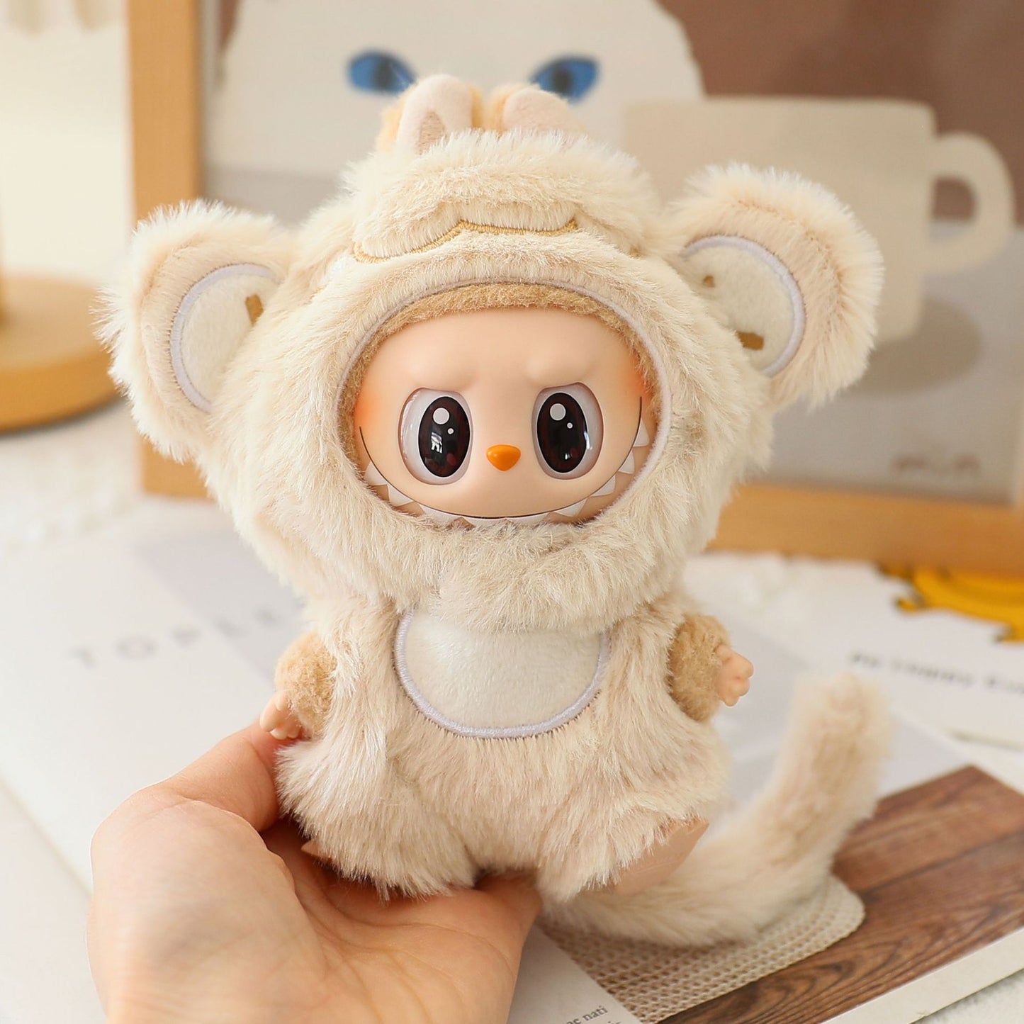 Labubu 1st-3rd Gen Clothes Only | Cute Shark Onesie for Vinyl Keychain Charms | Replacement Doll Outfits