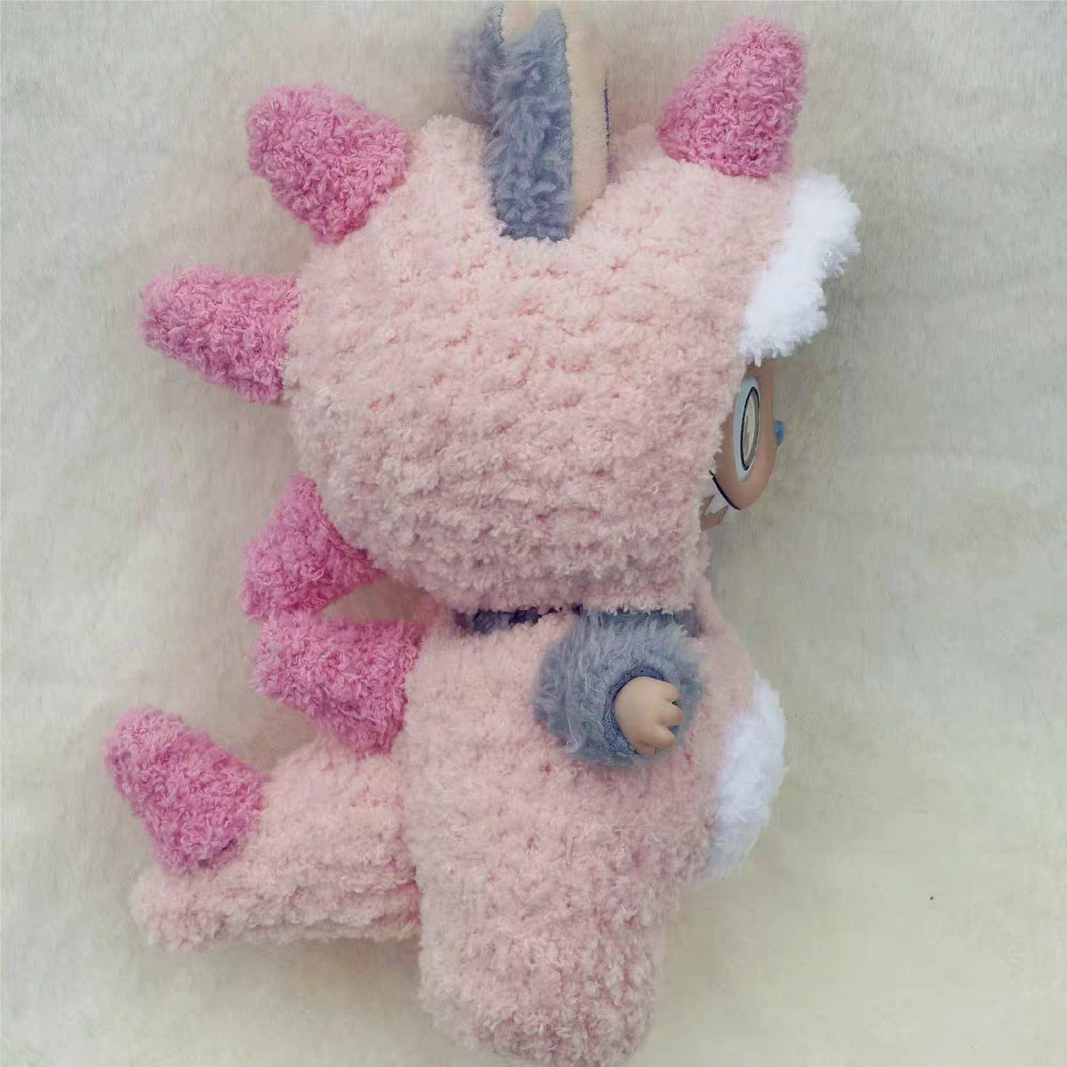 POP MART Labubu Hand-Knit Doll Clothes - Dinosaur Costume Set for 17cm Vinyl Figures (No Doll Included) | Artisan Crafted