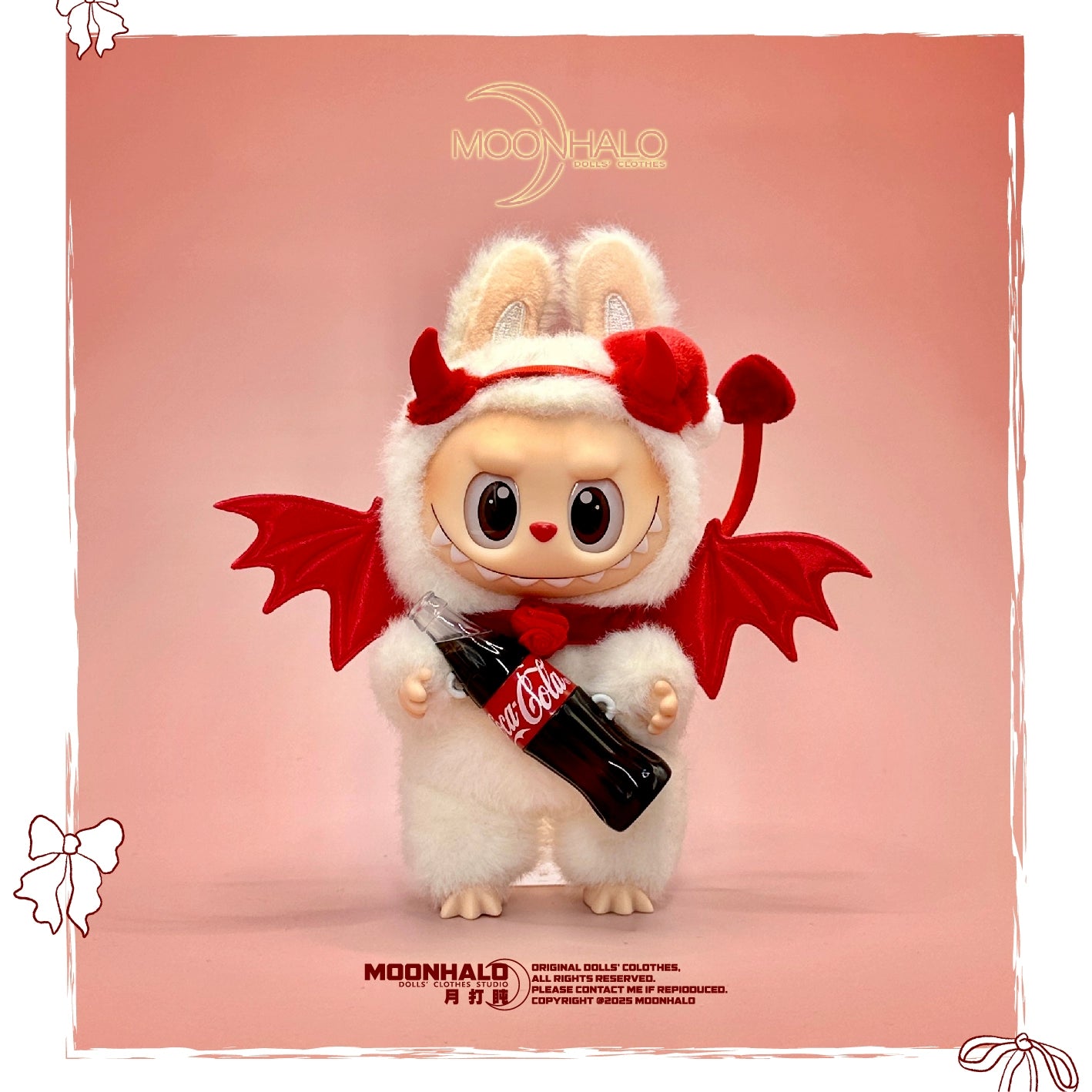 17cm Labubu Halloween Trick-or-Treat Red Devil Outfit Set | Wings, Tail & Horns Included