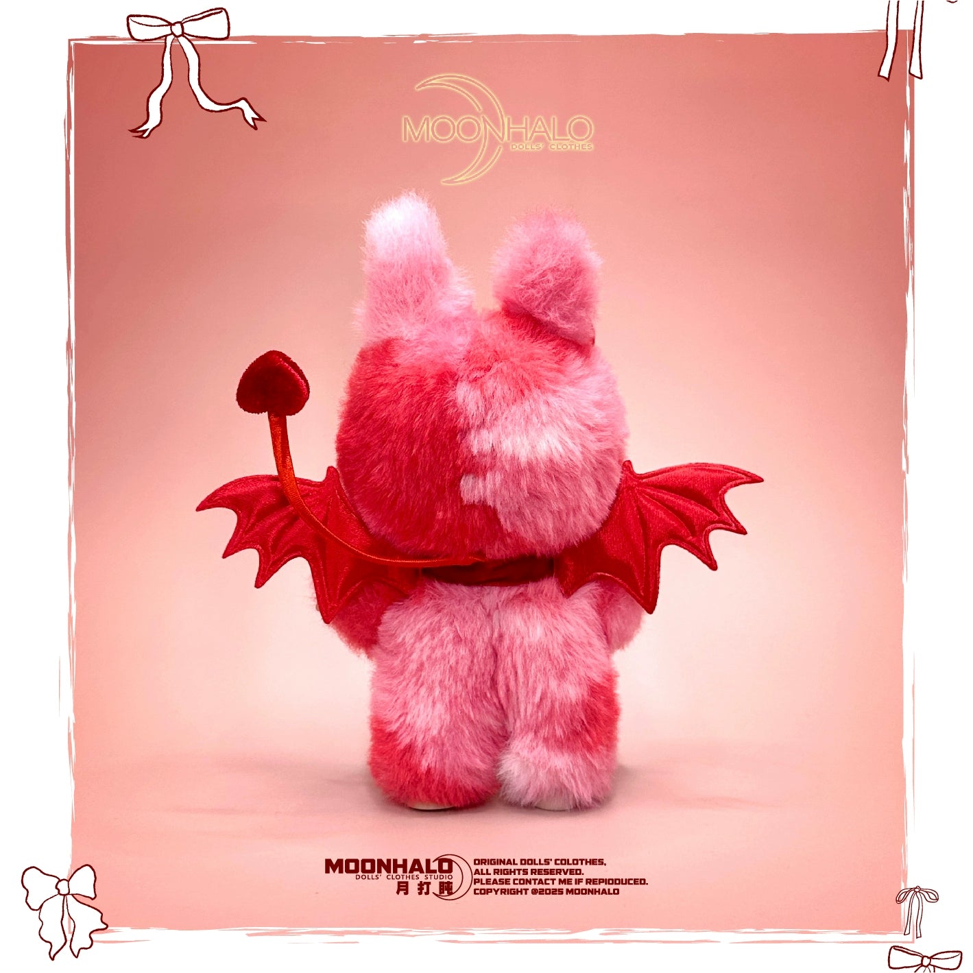 17cm Labubu Halloween Trick-or-Treat Red Devil Outfit Set | Wings, Tail & Horns Included