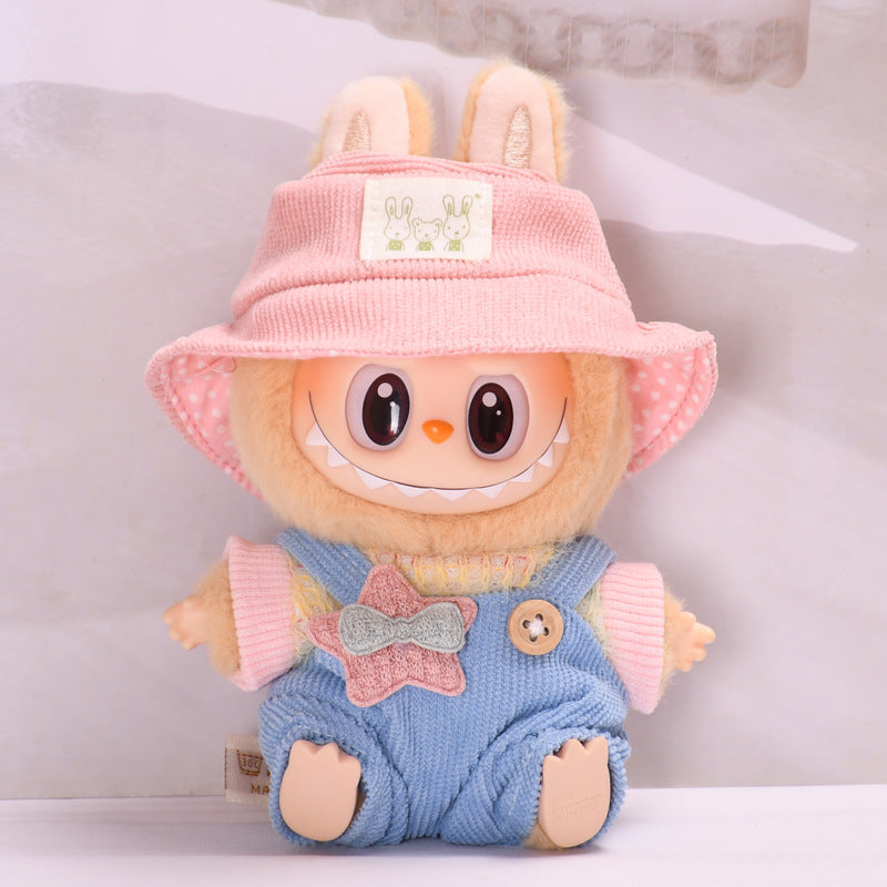 17cm Labubu Gen 2 Sitting Party Casual Set | Doll Clothes for Keychain Charms | Clothes Only