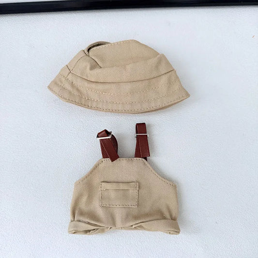 NEW Labubu 10cm Overalls Set - Denim+Pocket Belt Fits Gen1/2/3 (No Doll)