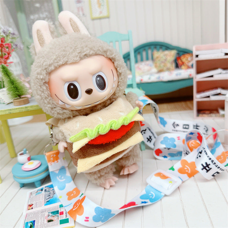 17cm Labubu Macaron Outfit - Blushing Face Vinyl Doll Clothes Change Costume
