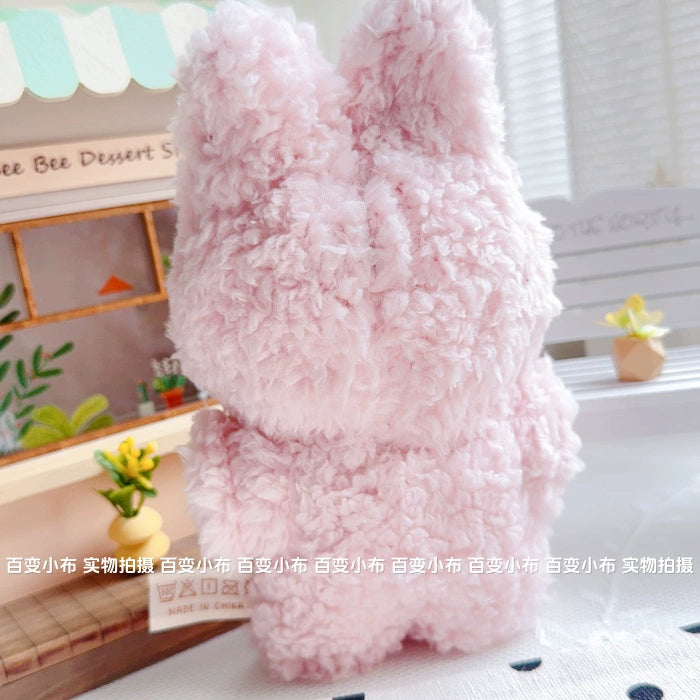 17cm Labubu Sitting Party Macaron Pastel Pink Rabbit Plush Onesie | Replacement Outfit for Plush/Vinyl Keychain Charms (Clothes Only)