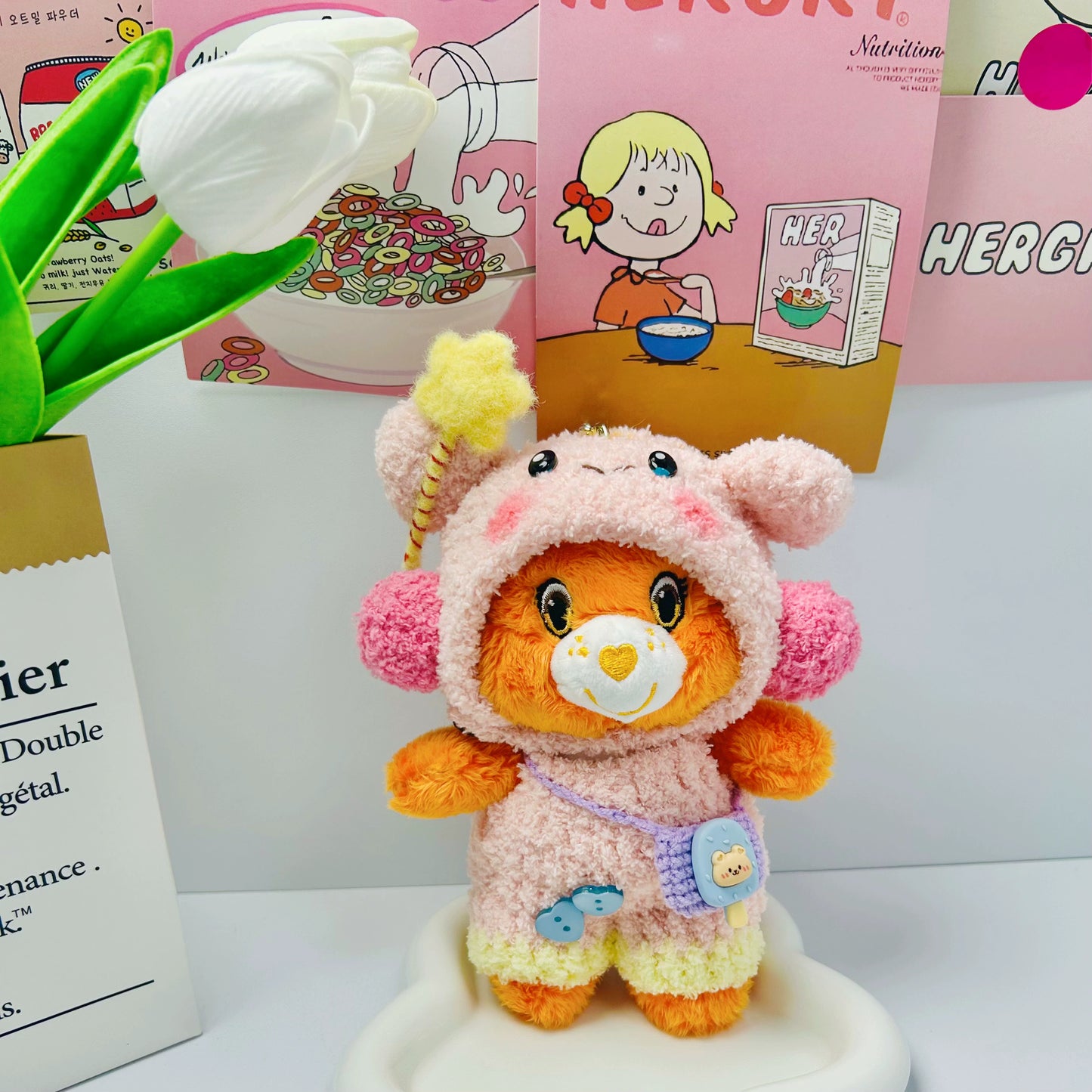 Care Bears Rainbow Bear Doll Outfit | Handmade Crocheted Rainbow Dinosaur Clothing