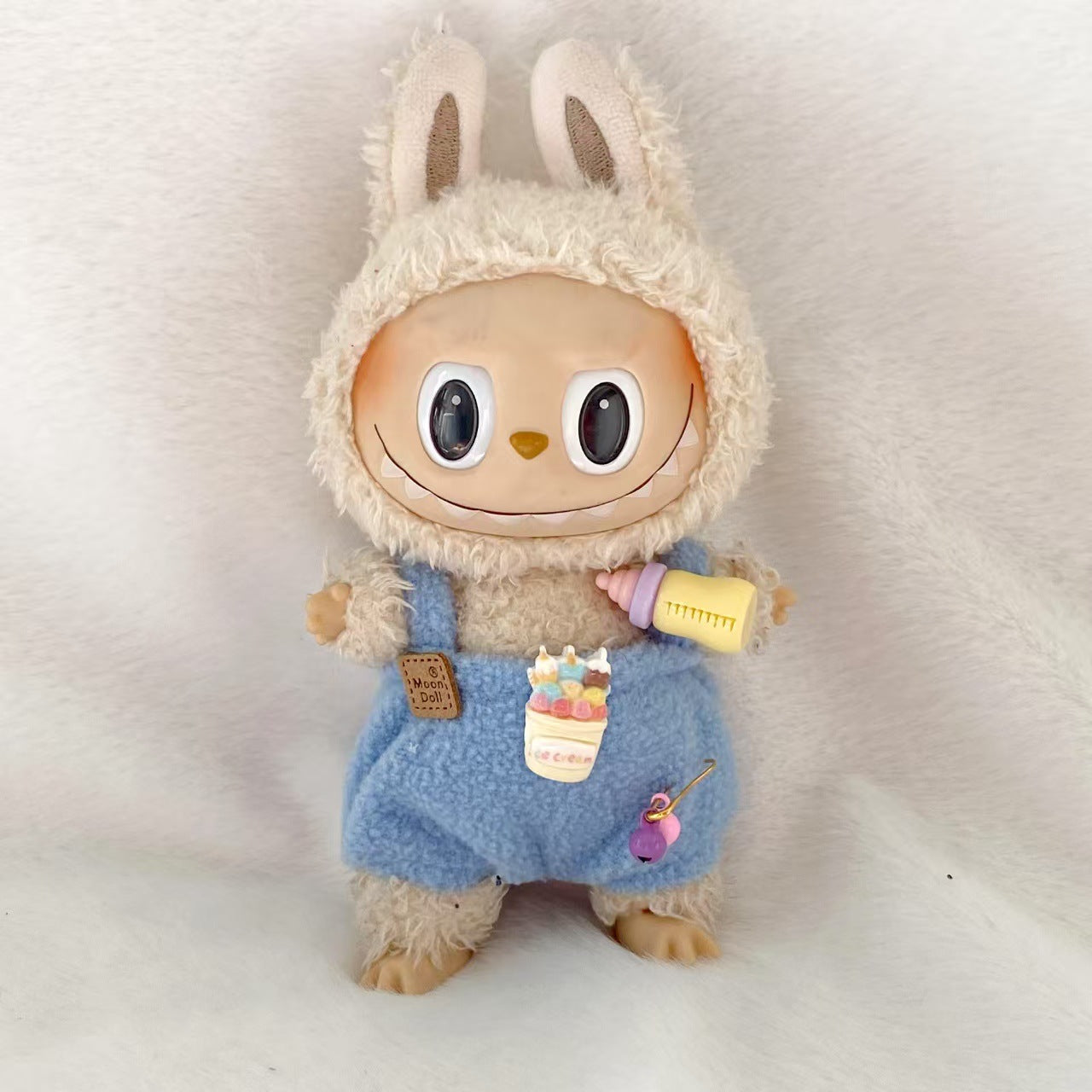 17cm Labubu 1st-3rd Gen Keychain Clothes | Dress, Sweater, Overalls & T-Shirt Collection | Complete Replacement Outfit Set for Plush/Vinyl Dolls