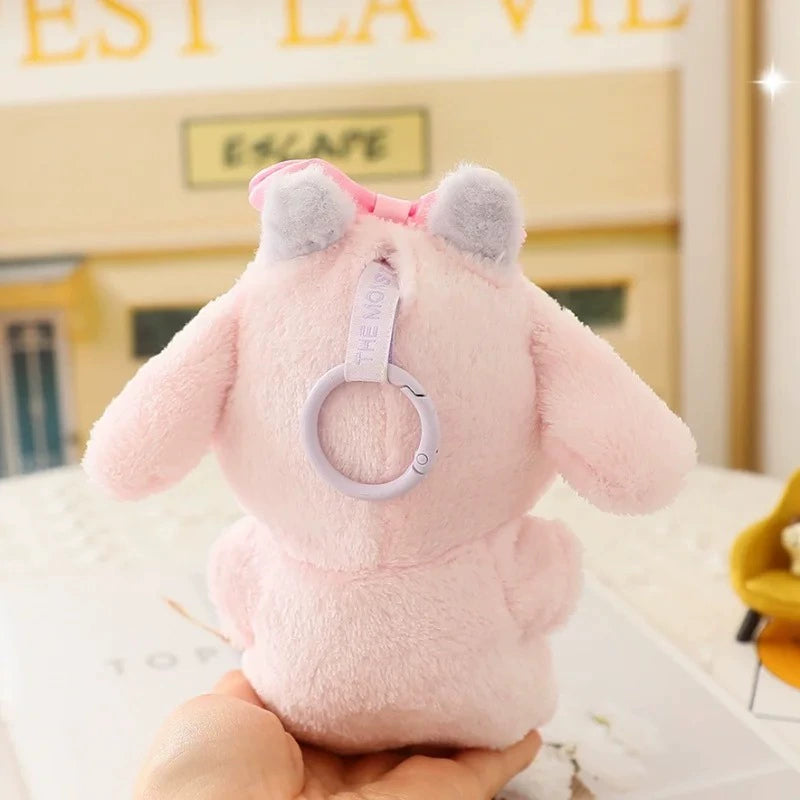 17cm Labubu Knit Outfit - Button Sweater & Hat Set for Plush Vinyl Keychain Doll