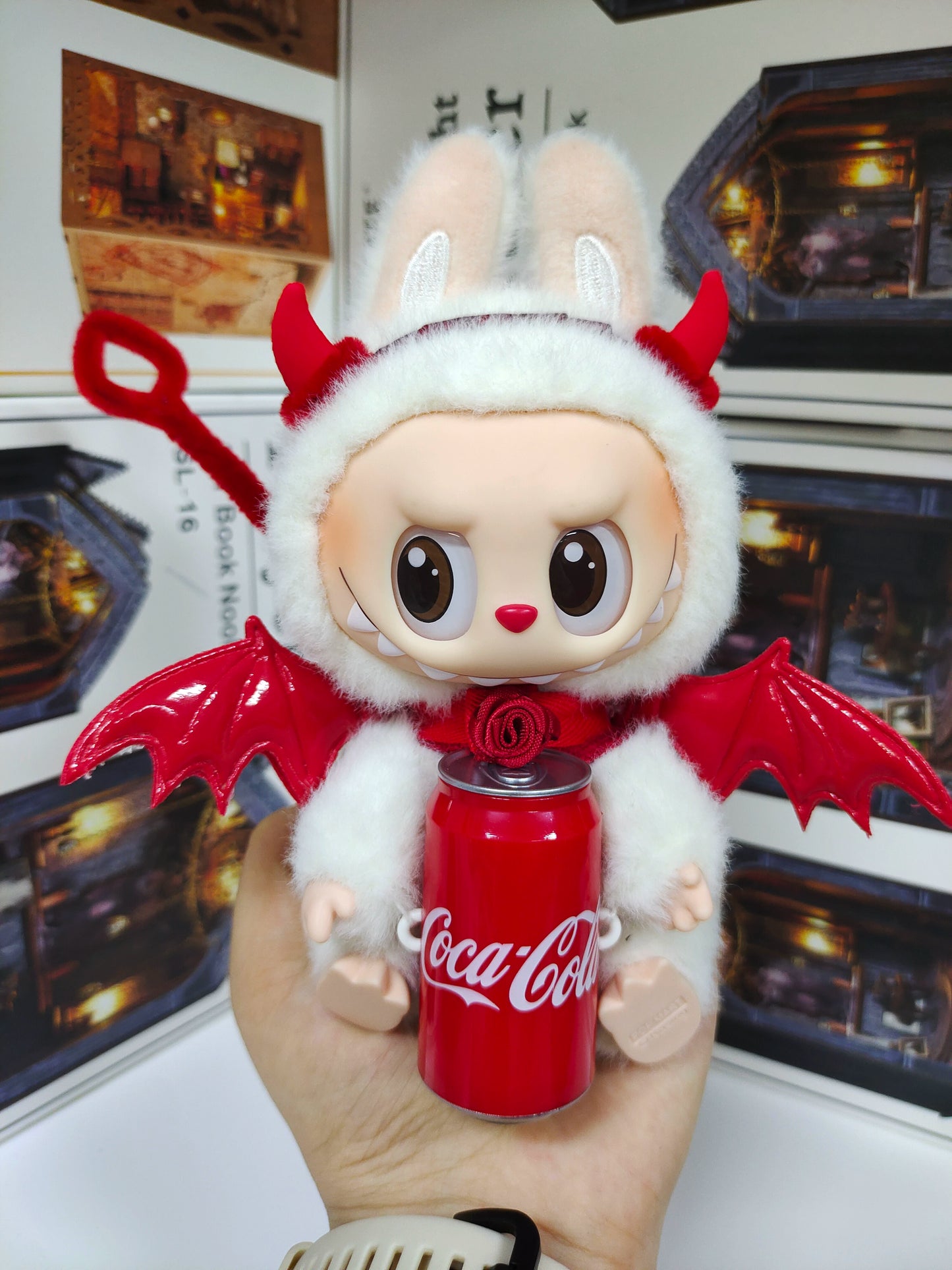 17cm Labubu Halloween Outfit - Red Devil Costume & Coca-Cola Change Set for Series 1/2/3