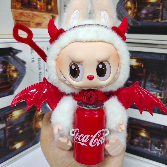 17cm Labubu Halloween Outfit - Red Devil Costume & Coca-Cola Change Set for Series 1/2/3