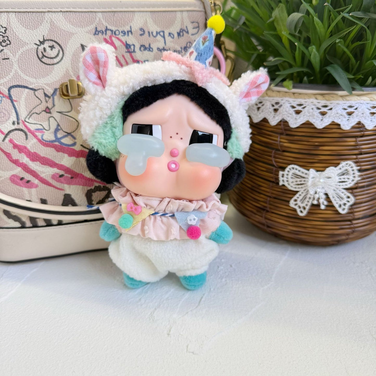 CRYBABY Tears Factory Lamb Set | Clothes Only for Vinyl-Faced Plush Blind Box Dolls