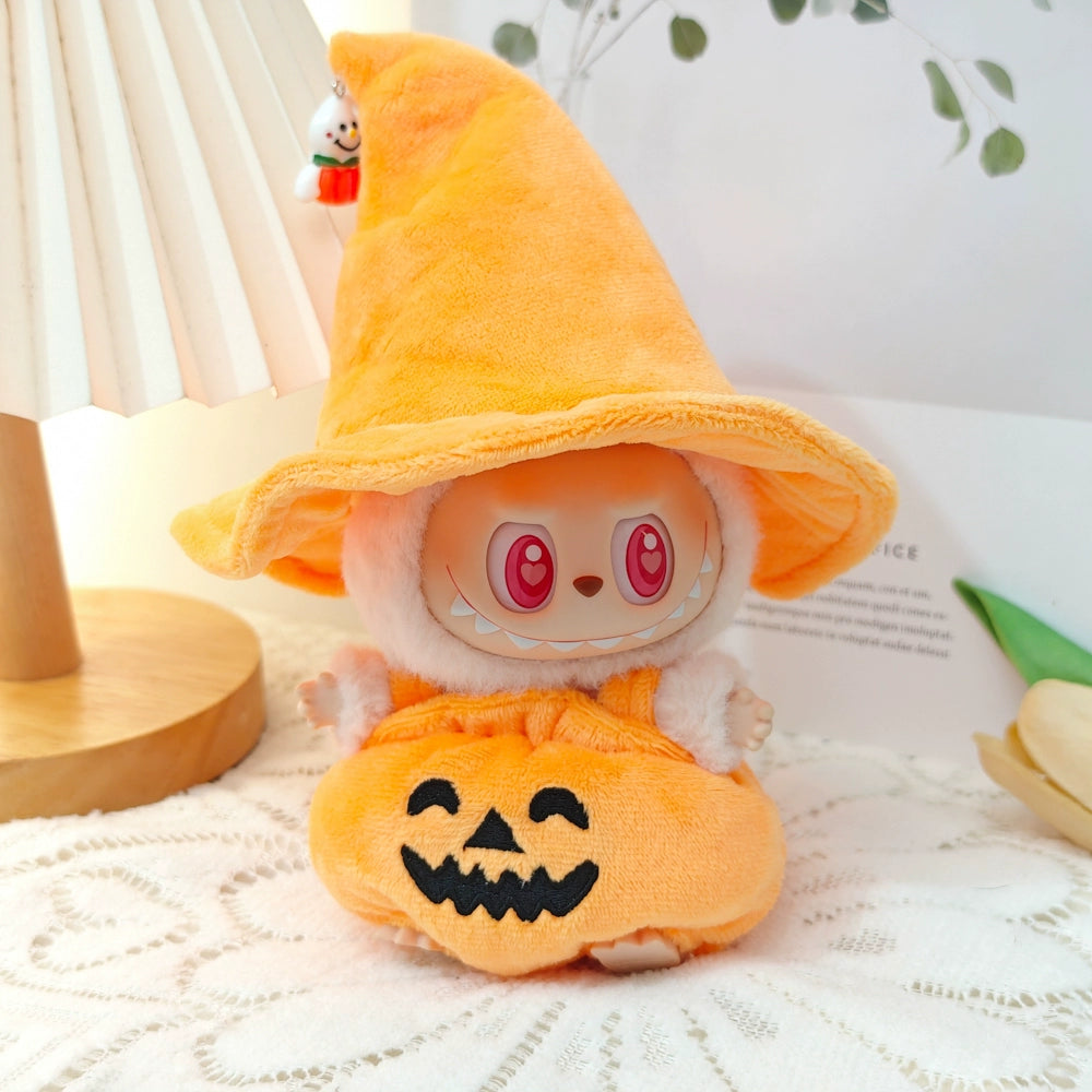 POP MART Labubu Halloween Pumpkin Outfit - Vinyl Doll Costume for Spooky Party