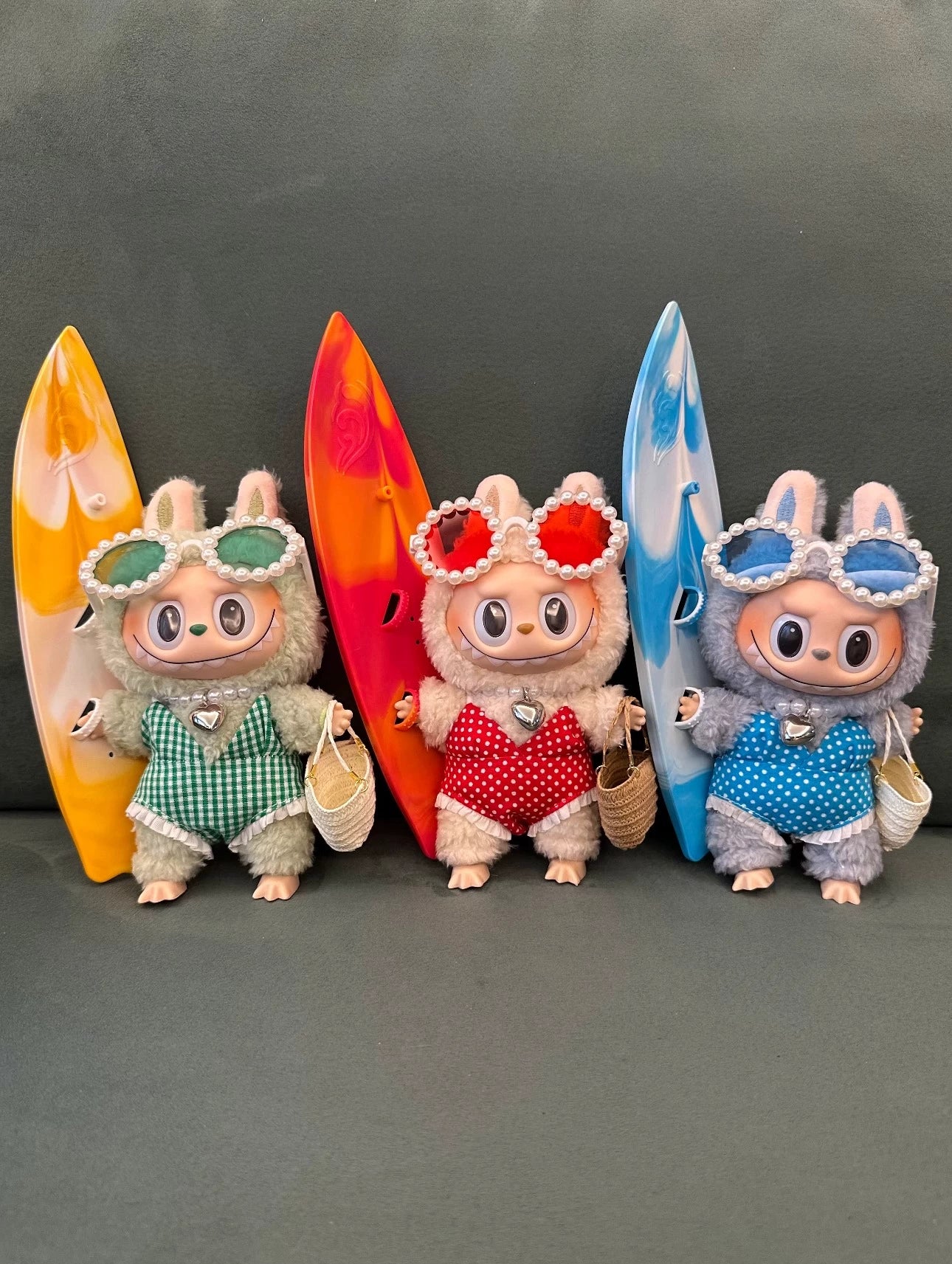 17cm Labubu Dopamine Swimsuit Set - Summer Vacation Outfit for Sitting Party Series 1/2/3
