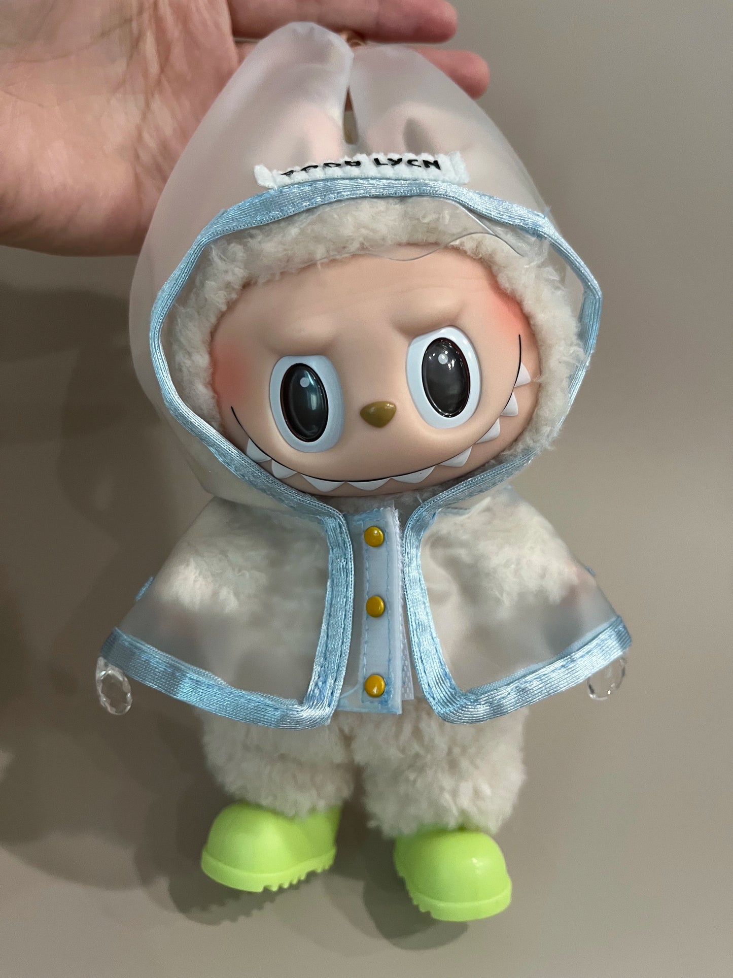 17cm LABUBU Transparent Raincoat | Doll Clothes | Without Shoes
