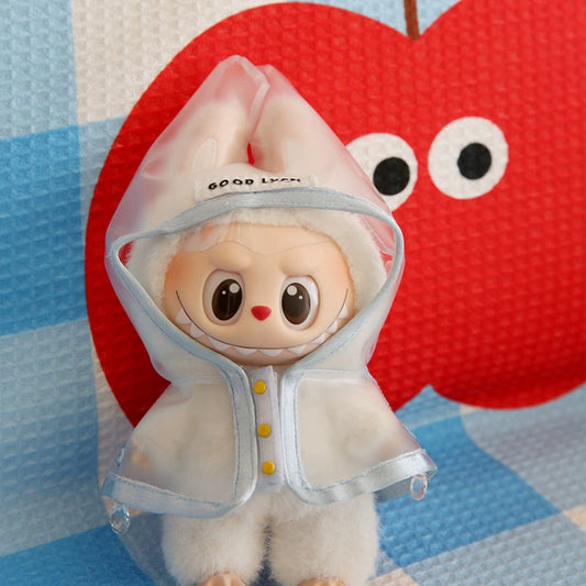17cm LABUBU Transparent Raincoat | Doll Clothes | Without Shoes