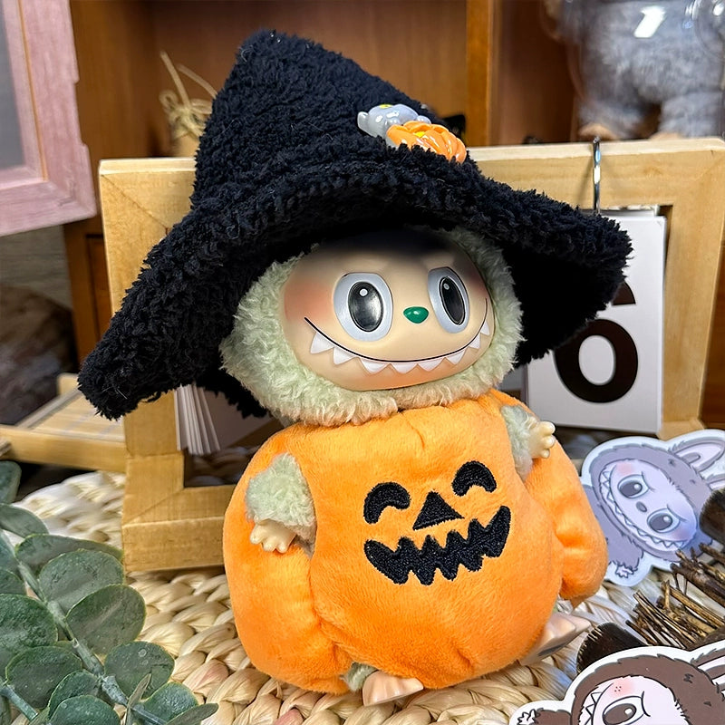 15-17cm Labubu Halloween Pumpkin Outfit - Sitting Party Series 1/2 Doll Clothes Set
