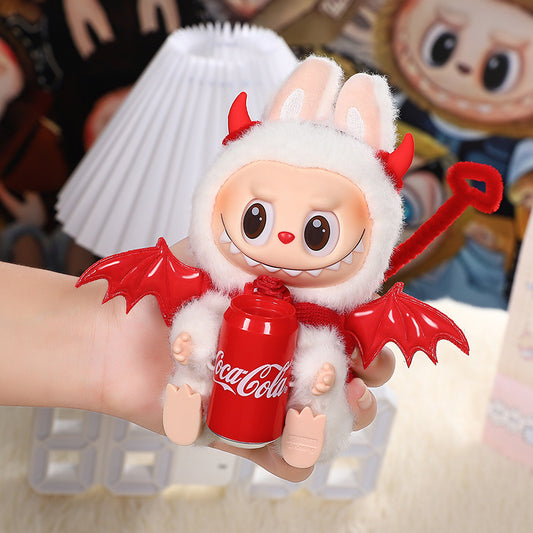 17cm Labubu Halloween Red Devil Plush Costume Set | Replacement Outfit with Horns & Tail | Decorative Accessories for Collectible Figures