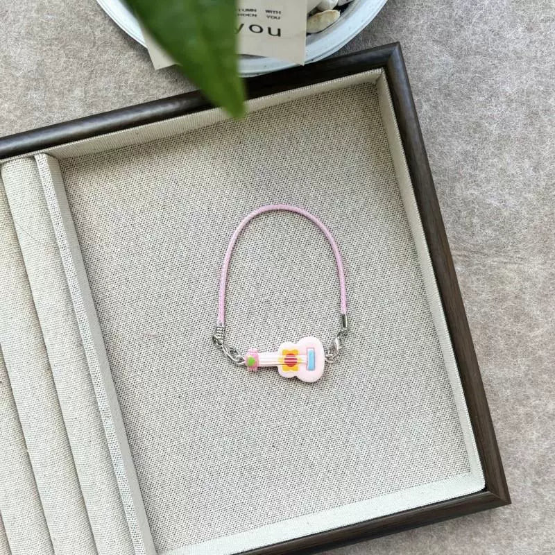 Resin Mini Guitar & Crossbody Bag - Colorful Accessories for Cotton Doll Decoration