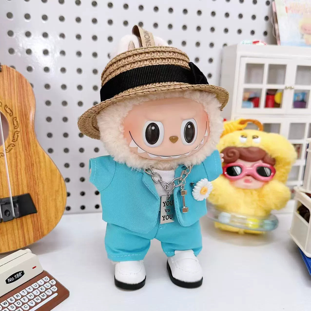 Pop Mart Labubu x G-Dragon 17cm Mint Green Tailored Suit | Concert Replica Outfit for Vinyl Dolls (Doll Not Included)