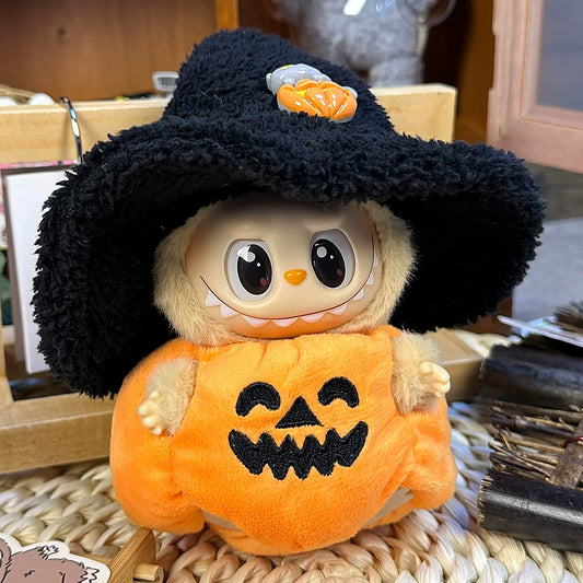 15-17cm Labubu Halloween Pumpkin Outfit - Sitting Party Series 1/2 Doll Clothes Set