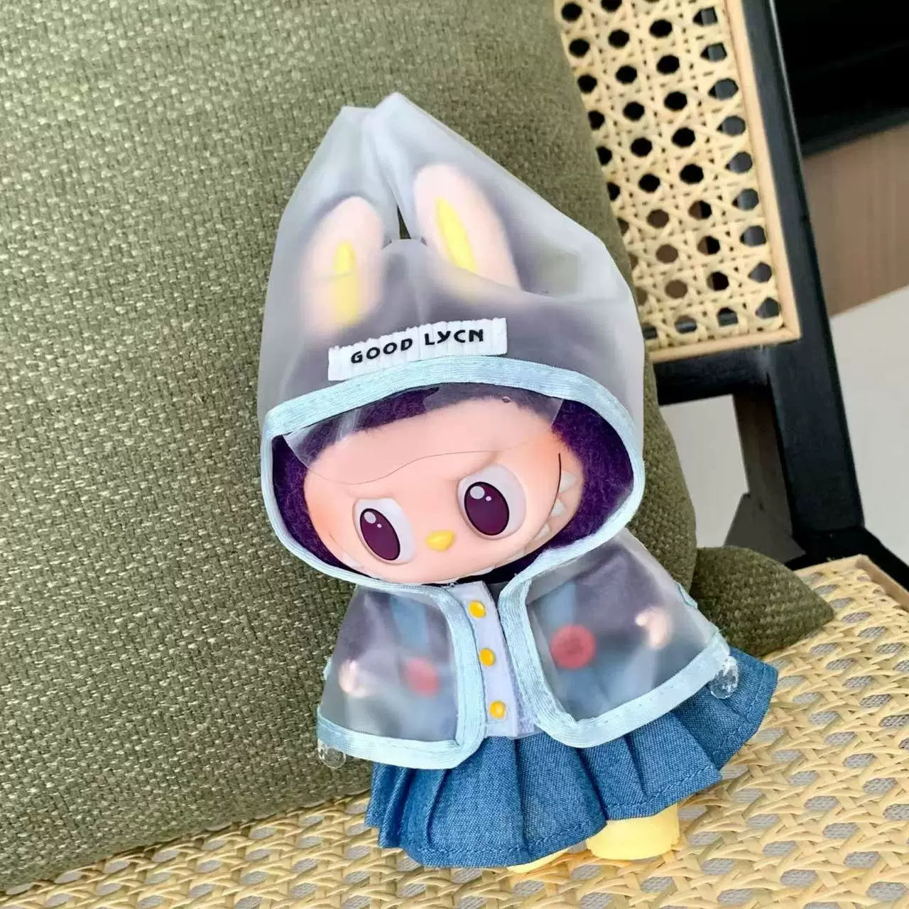 Labubu Series 1/2/3 Raincoat Outfit - Waterproof Doll Clothes for Vinyl Figures (No Doll/Shoes)