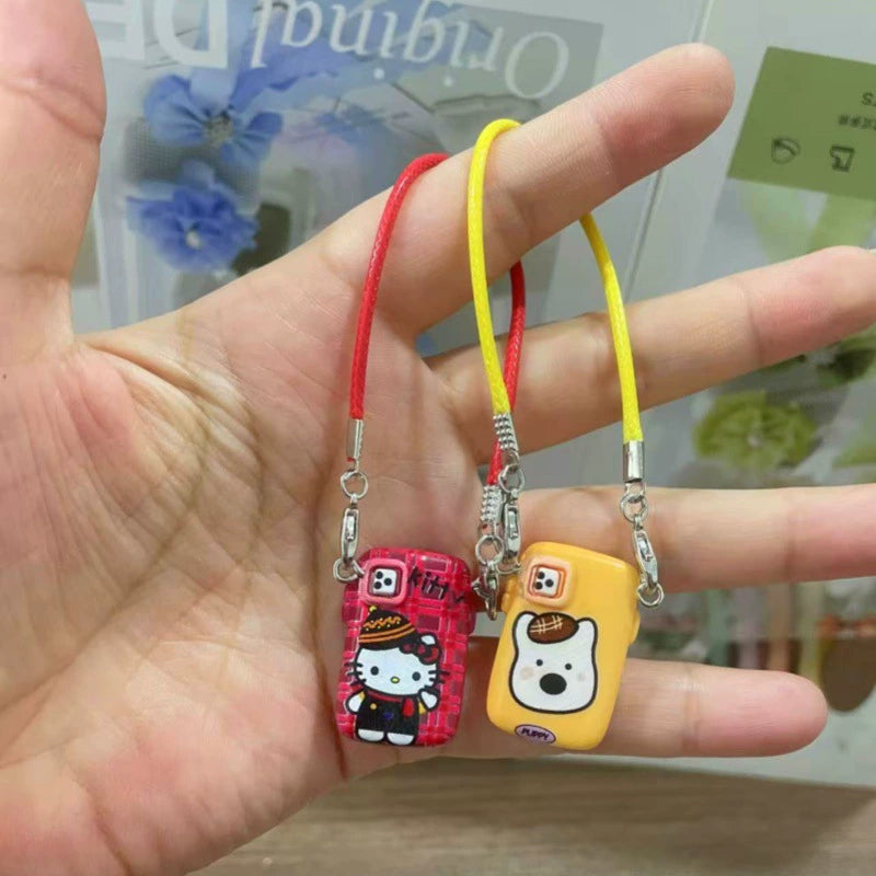 Labubu Charm | Mini Cartoon Pattern Phone Case Charm Model, Creative Neck-Hanging Doll Pendant