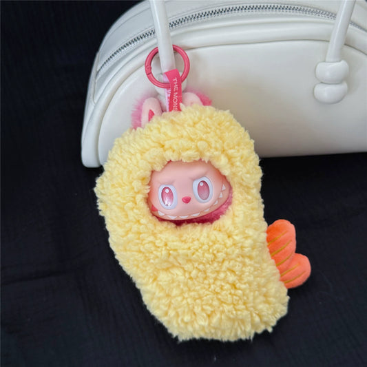 Labubu Fried shrimp Doll Clothes - Crunchy Texture Fabric + Bendable Tail (No Doll)