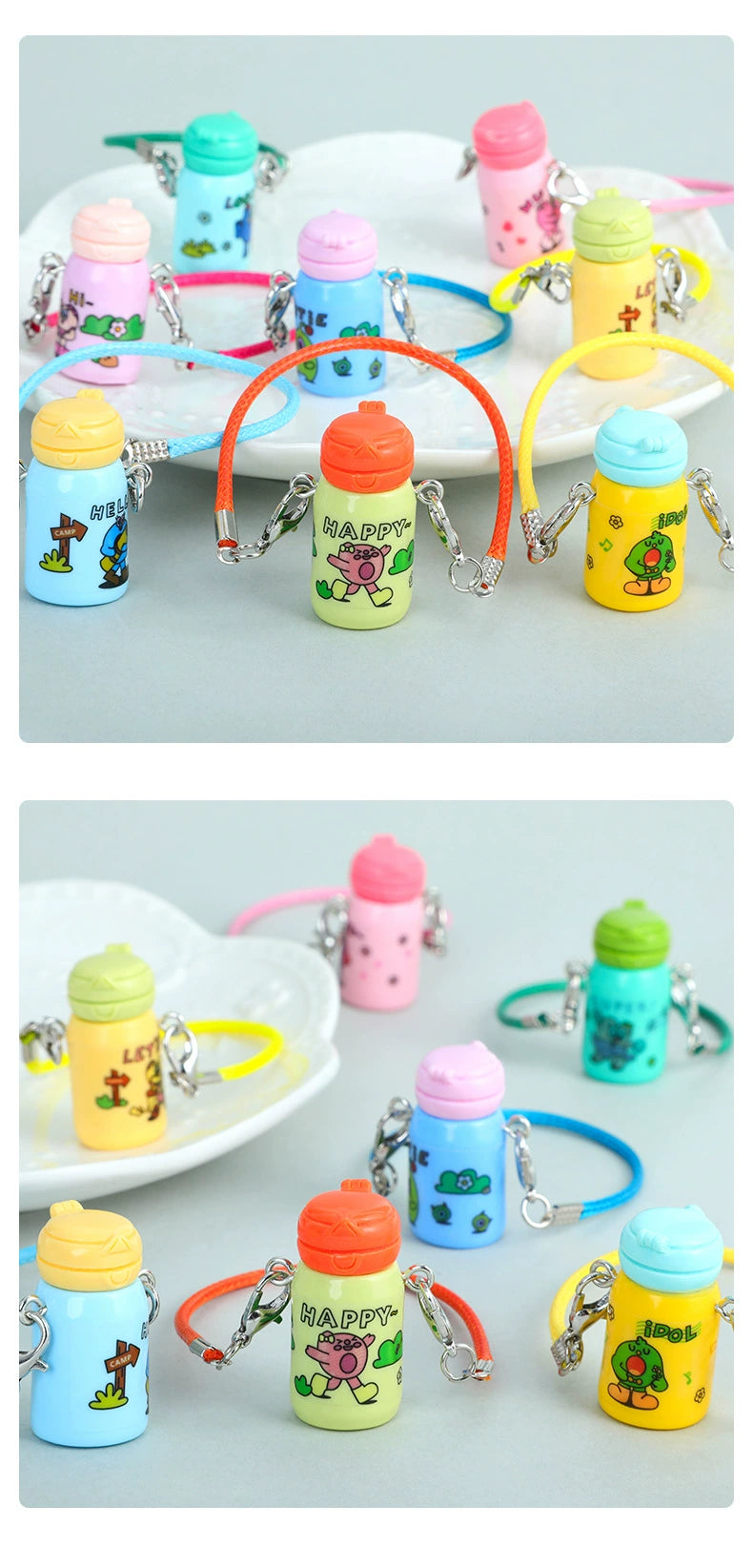 Miniature Thermos Charm Set – Lilliputian Lifelike Mini Items, Compact Portable Toy Pendant for Bags