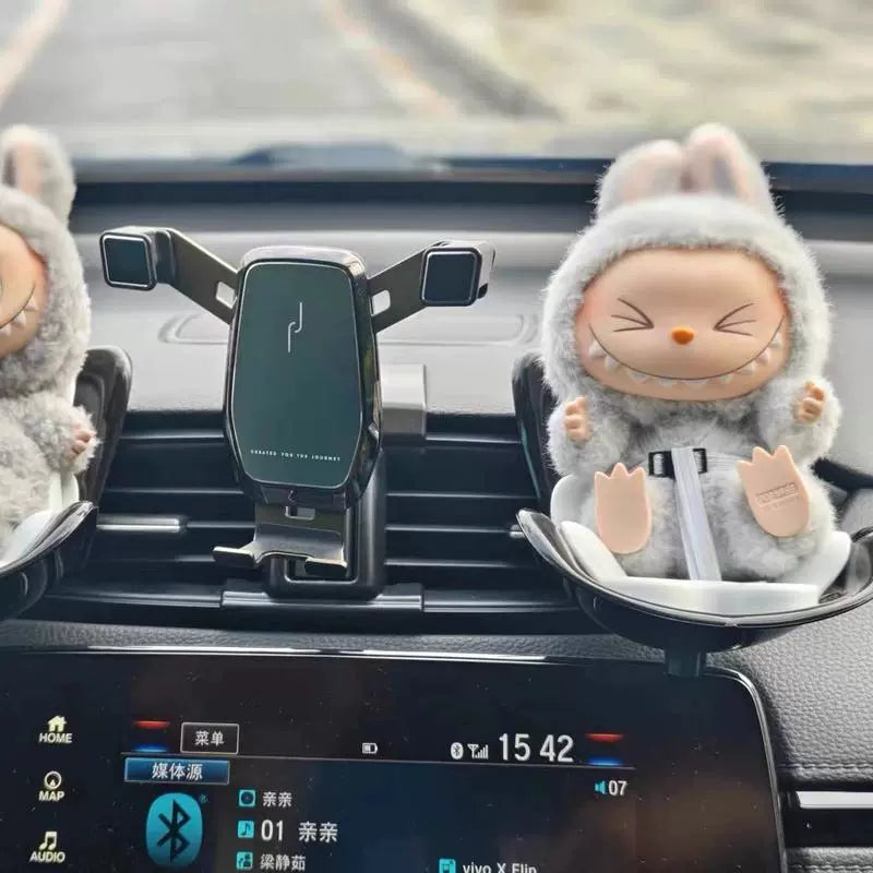 Labubu-Compatible Mini Car Safety Seat | Vehicle Doll Figurine, Dashboard Ornament & Car Interior Decor