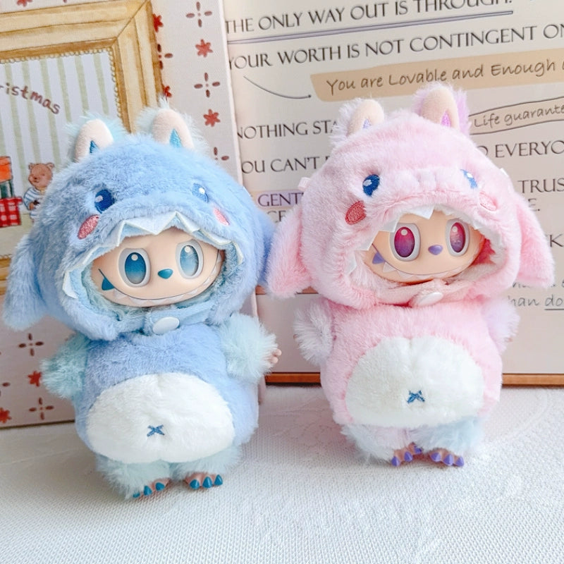 Labubu 3D Animal Costume Set - Dino/Shark/Bee Outfits for Gen1/2/3 Vinyl Dolls (17cm)