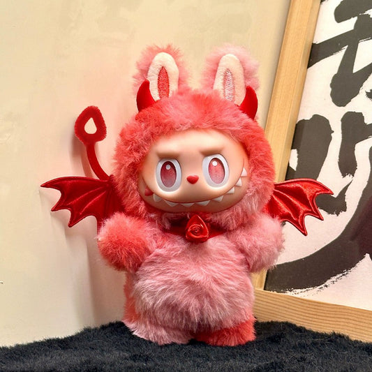 Labubu Red Devil Outfit - Wings Costume Change Clothes for Vinyl Doll
