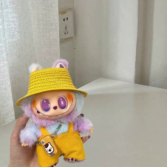 New Cute 17cm Labubu Vinyl Doll Clothing & Charm Accessories