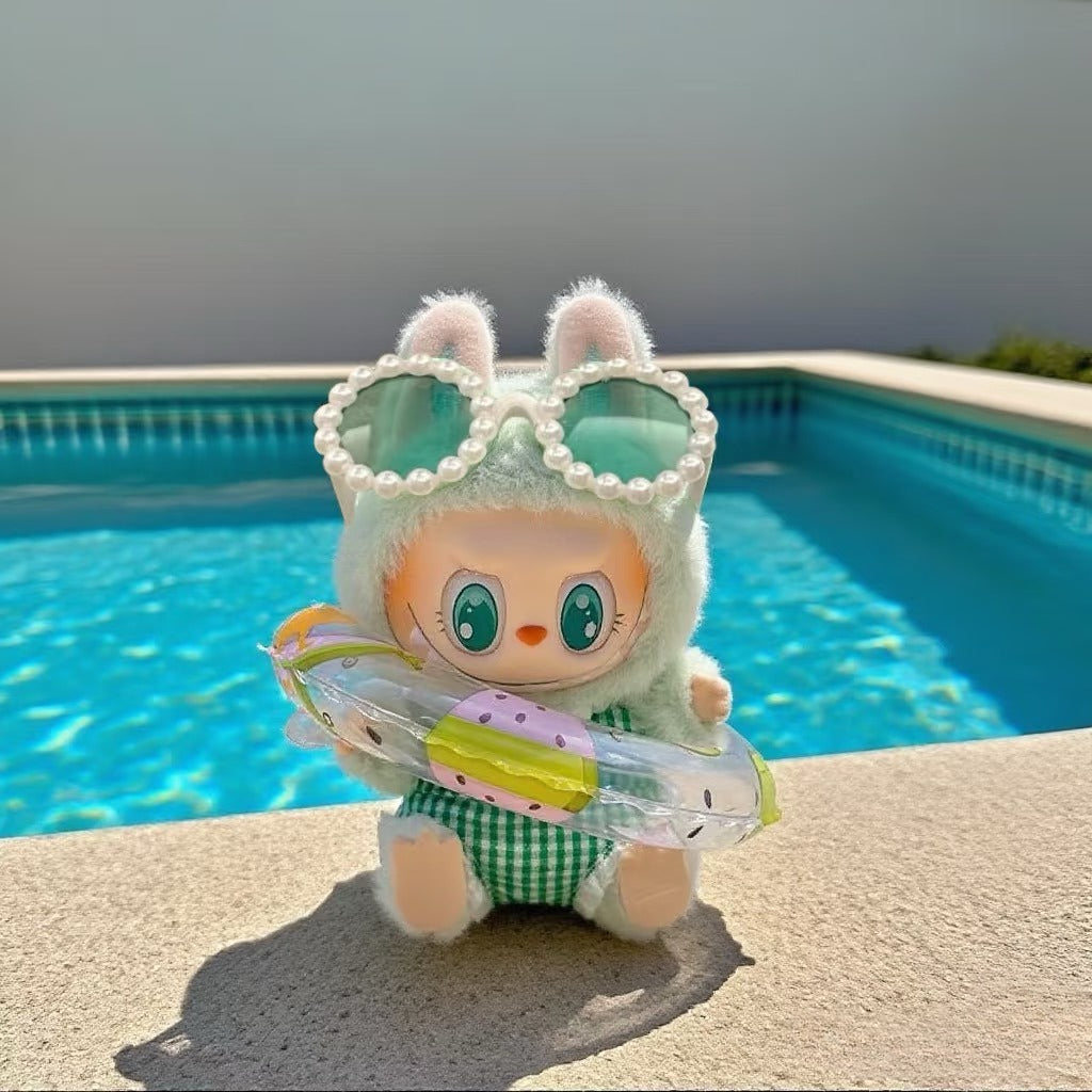 17cm Labubu Dopamine Swimsuit - Summer Outfit for Series 1/2/3 Vinyl Doll Clothes