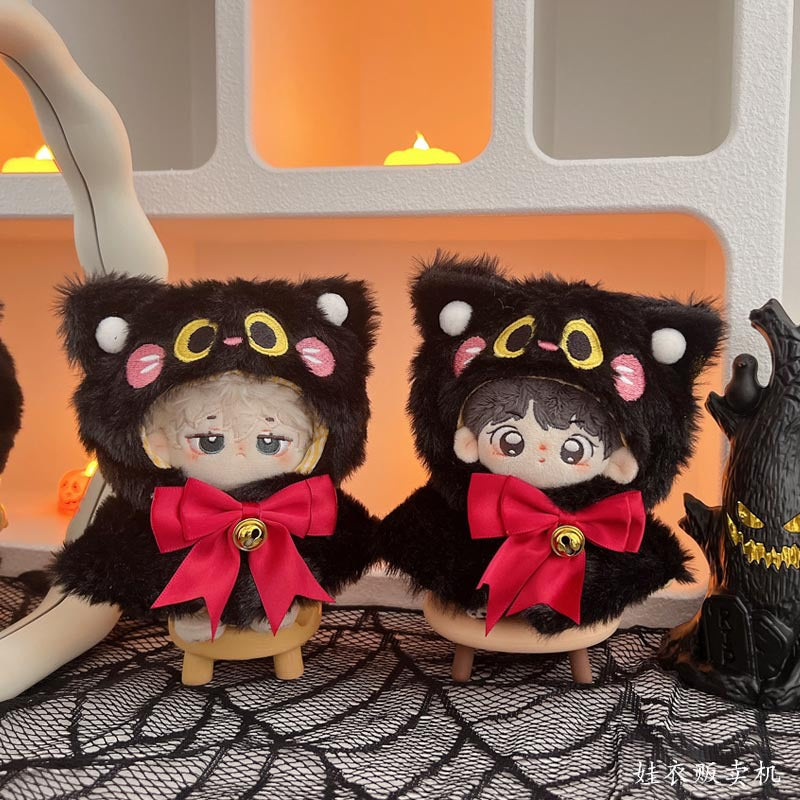 NEW 17cm Labubu Halloween Suit Set - Black Cat Shawl Cape (Fits Gen1/2)