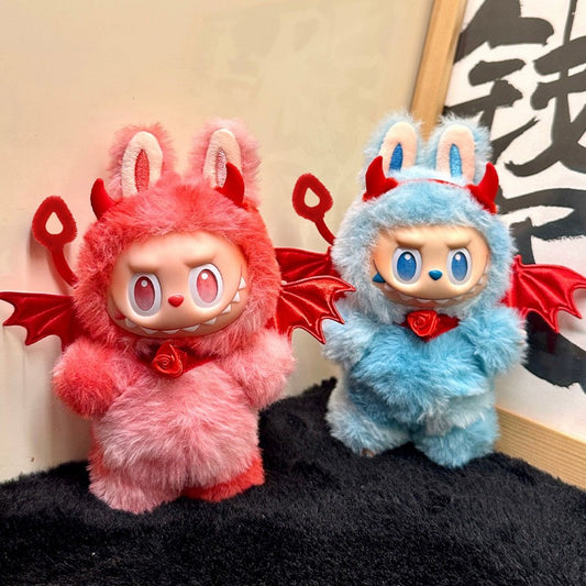 Labubu Red Devil Outfit - Wings Costume Change Clothes for Vinyl Doll