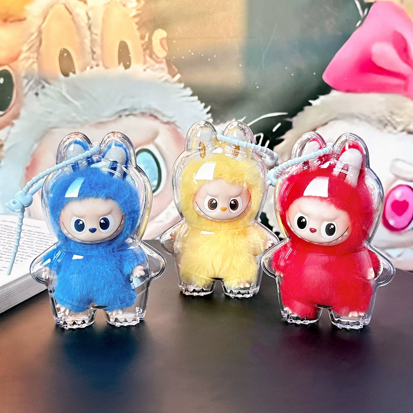10.5cm Labubu 4th Gen Heart Code Collection Clear Acrylic Protective Case | Hard Shell Dust-Proof Collectible Carrier for Mini Keychain Charms