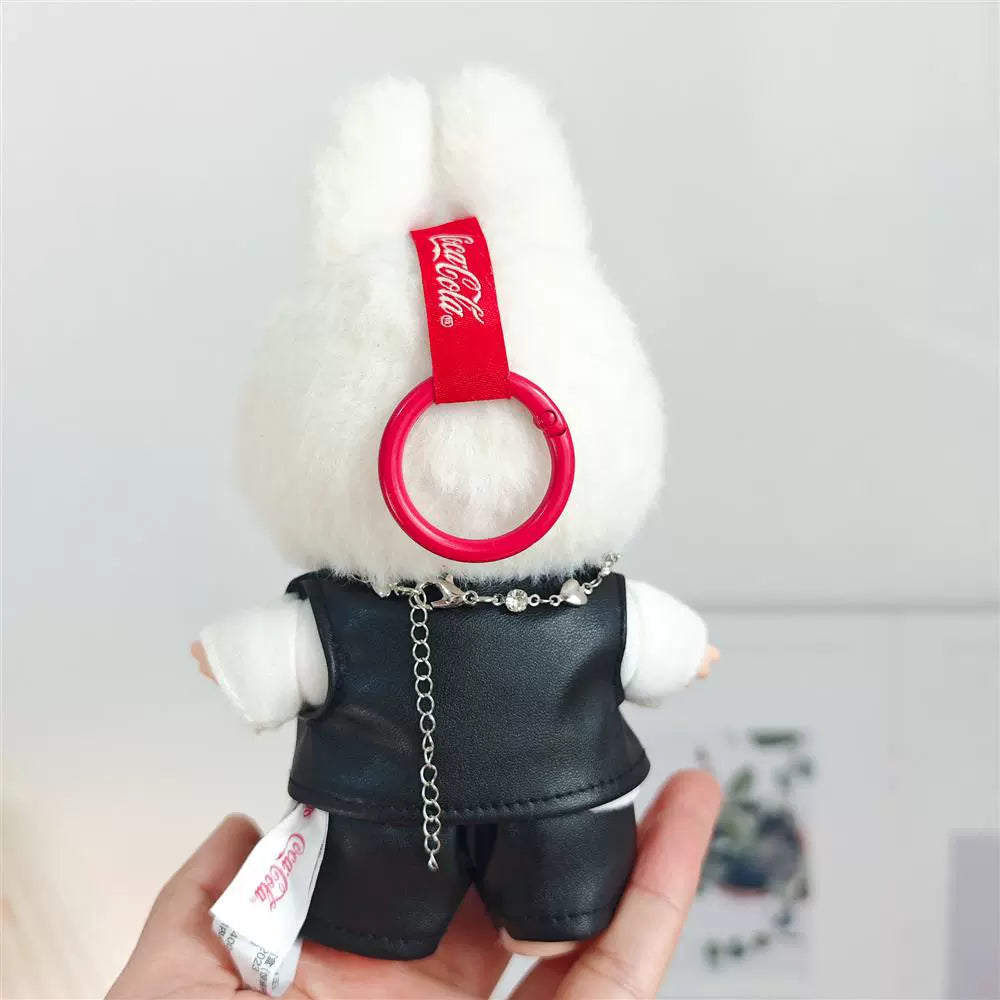 Labubu Outfit Set - Black Cool Overall & Fisherman Hat for 17cm Sitting Figures 1/2/3