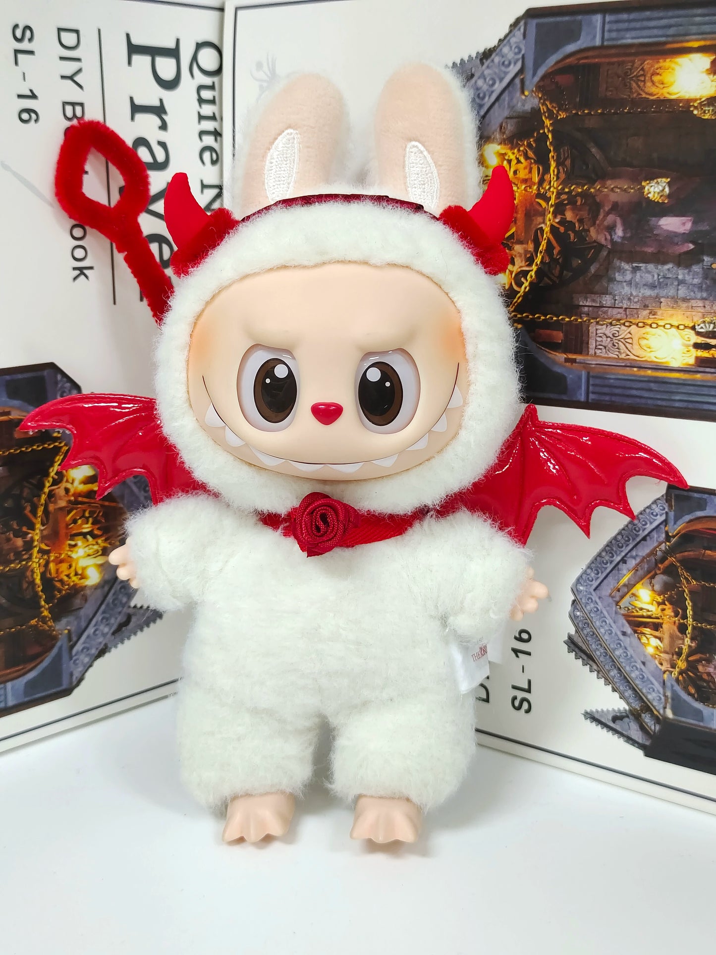 17cm Labubu Halloween Outfit - Red Devil Costume & Coca-Cola Change Set for Series 1/2/3