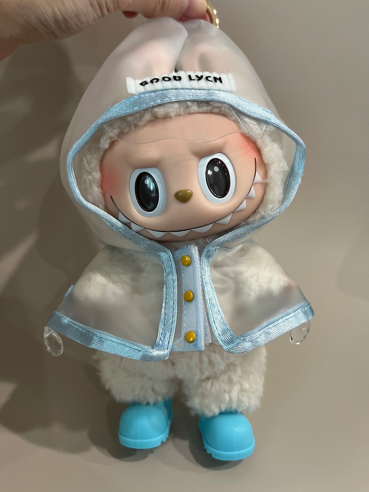 17cm LABUBU Transparent Raincoat | Doll Clothes | Without Shoes