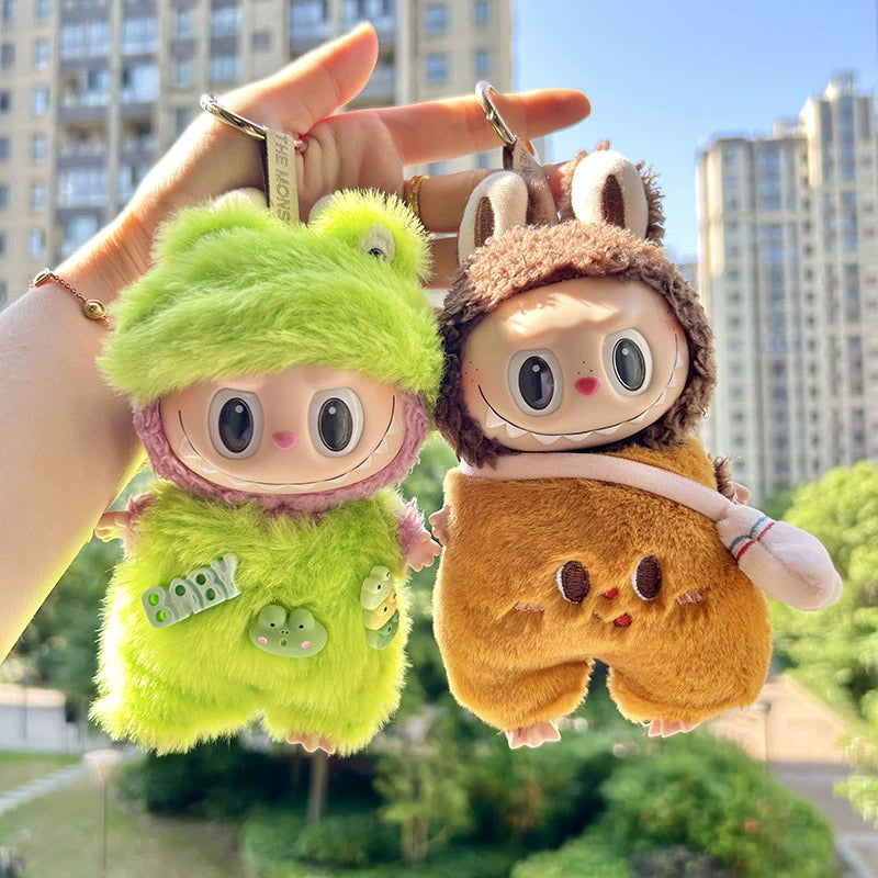 POP MART Labubu 17cm Doll Clothes - Cute Bear Bread Costume Set w/Keychain (No Doll Included) | Vinyl Figure Outfit