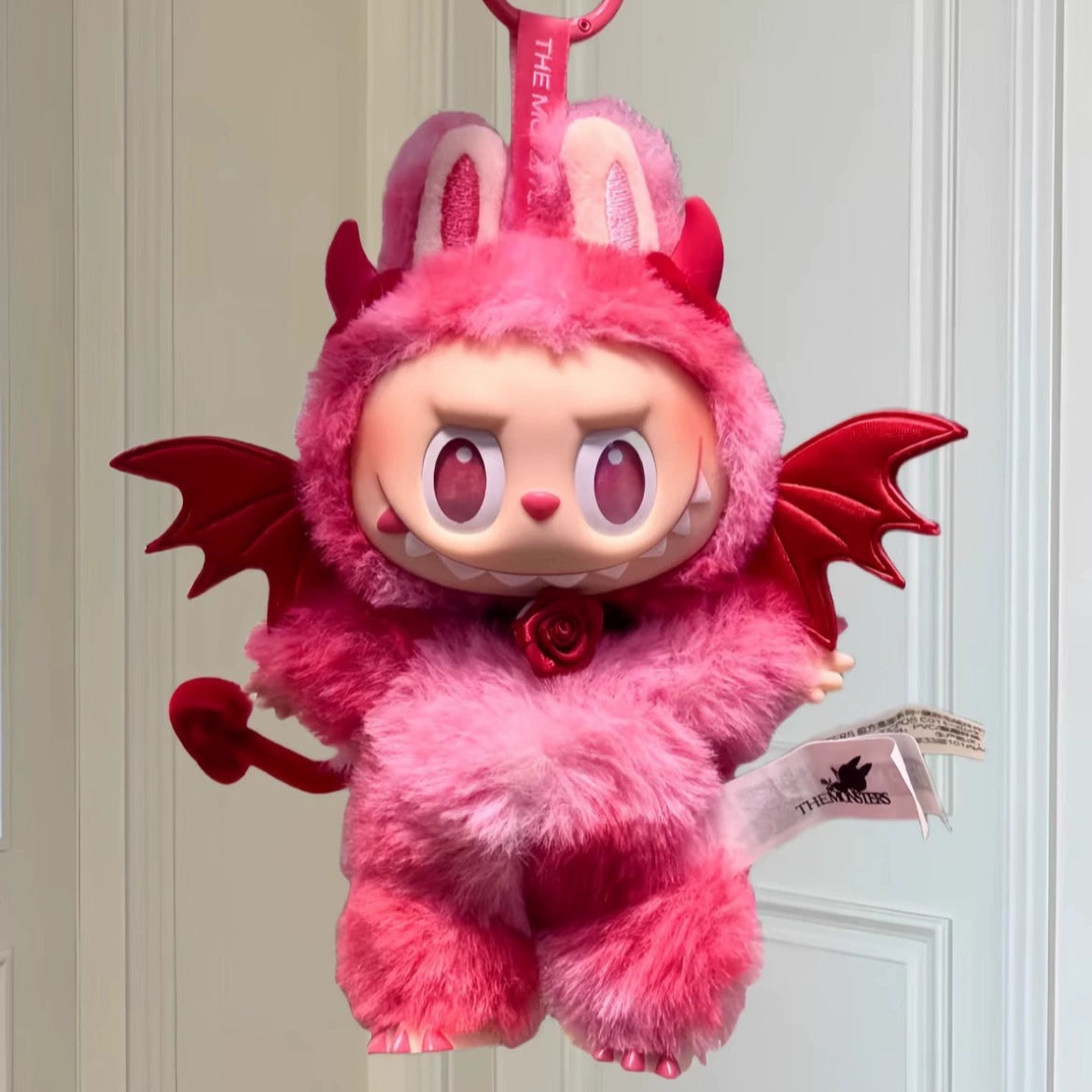 POP MART Labubu Devil Outfit - Red Horn Headband Set for Halloween Doll Clothes Change