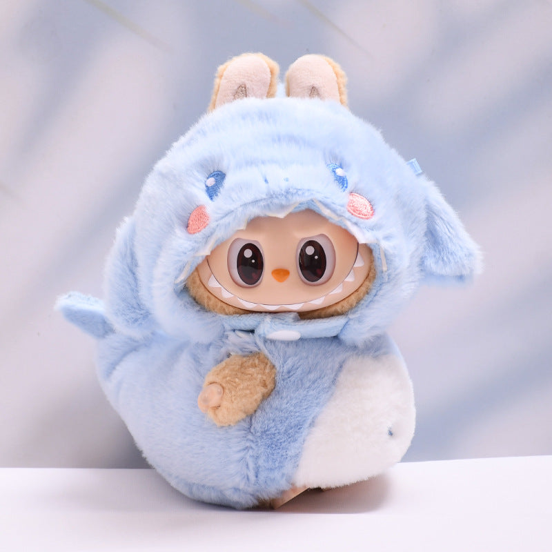 17cm Labubu 1st-2nd Gen Keychain Clothes Only | Multi-Animal Theme Replacement Outfit Set (Shrimp, Bee, Blue Shark, Green Dinosaur) for Vinyl/Plush Dolls