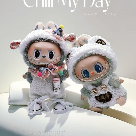 Labubu Series 1/2 Macaron Outfit - Cute Birthday Sheep Clothes for Sitting Doll