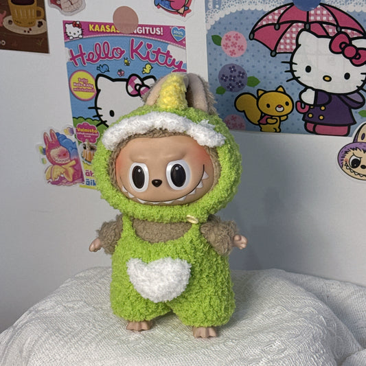 17cm Labubu Doll & Plush Toy Keychain Outfit | Hand-Knitted Little Dinosaur Changeable Clothing