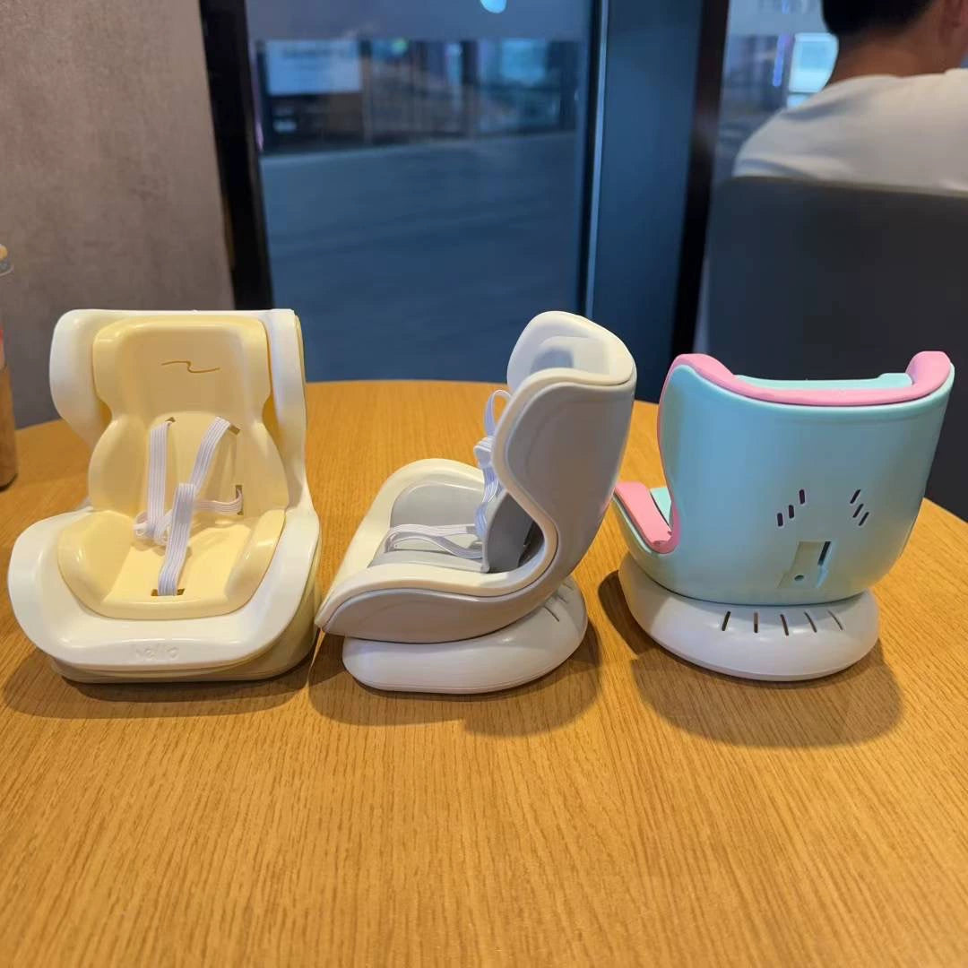 POP MART Labubu Mini Car Seat Decor - Cute Vinyl Figure Holder w/Seatbelt for Air Vents | New Vehicle Interior Accessory